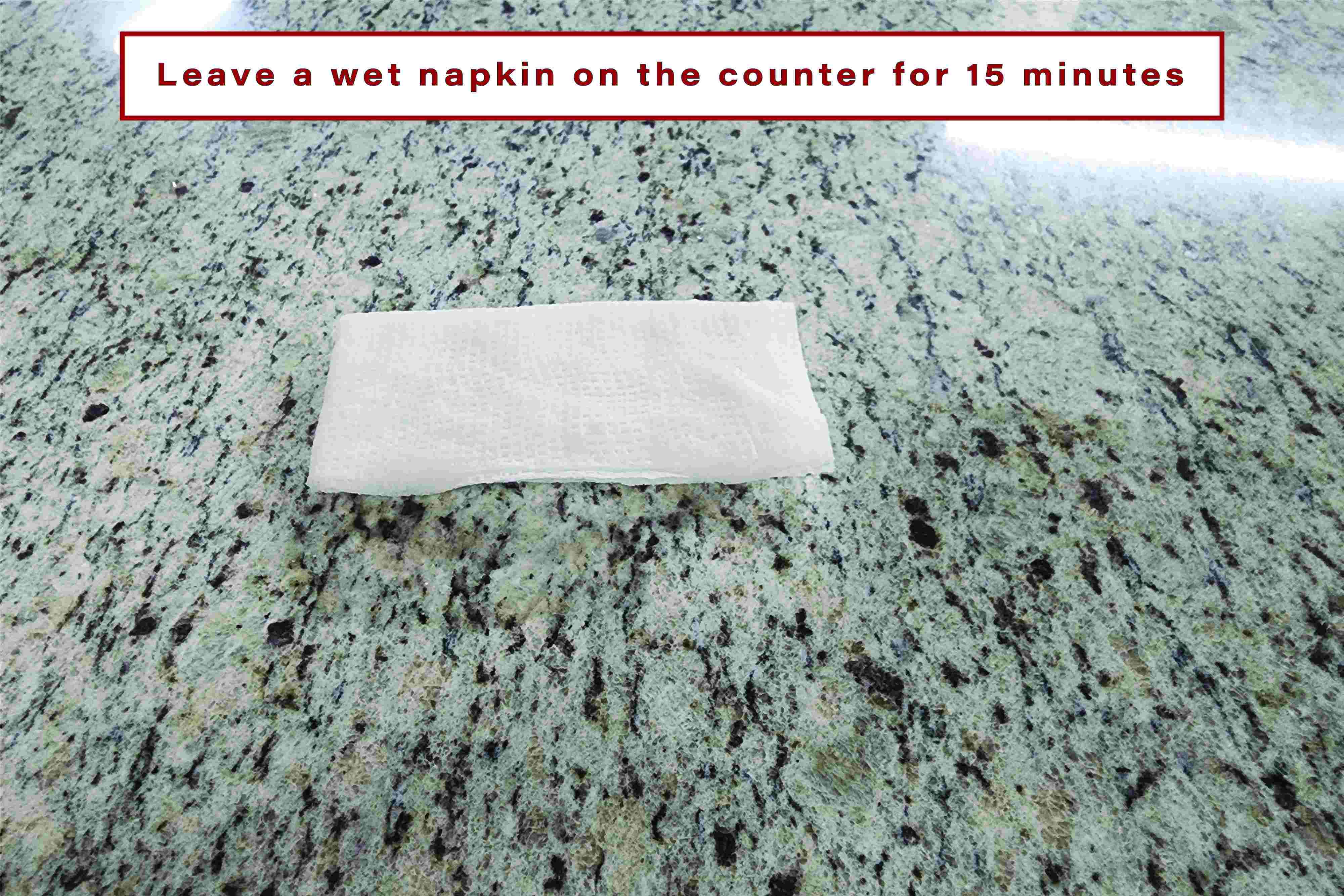 wet napkin on granite