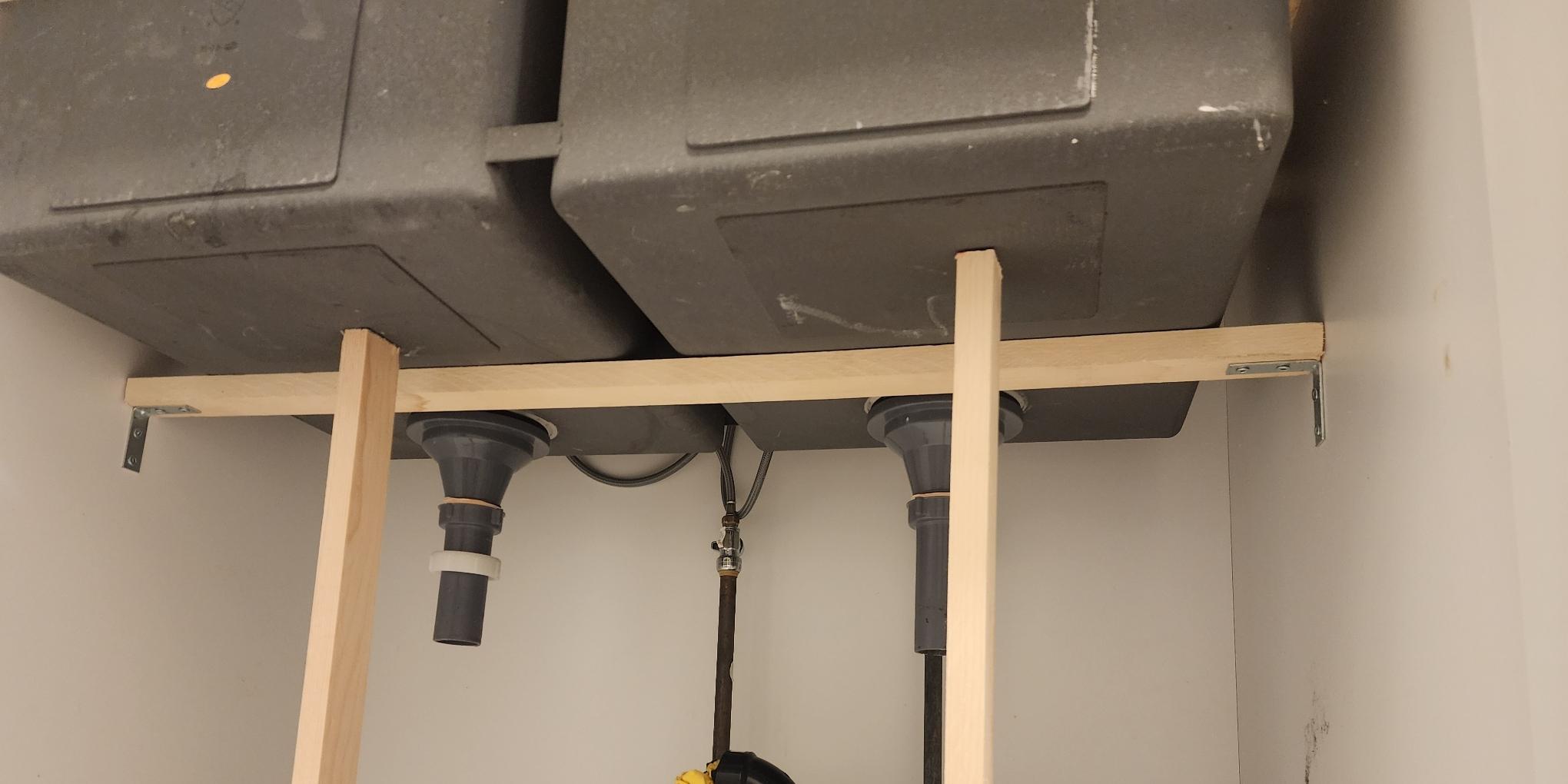 support bar underneath sink