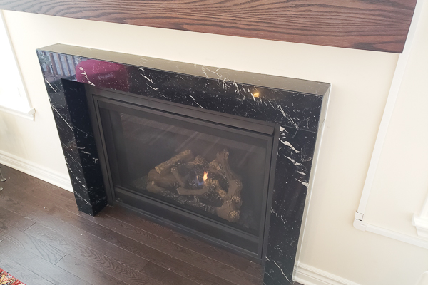 Mitered Marble Box Fireplace (Another Angle)